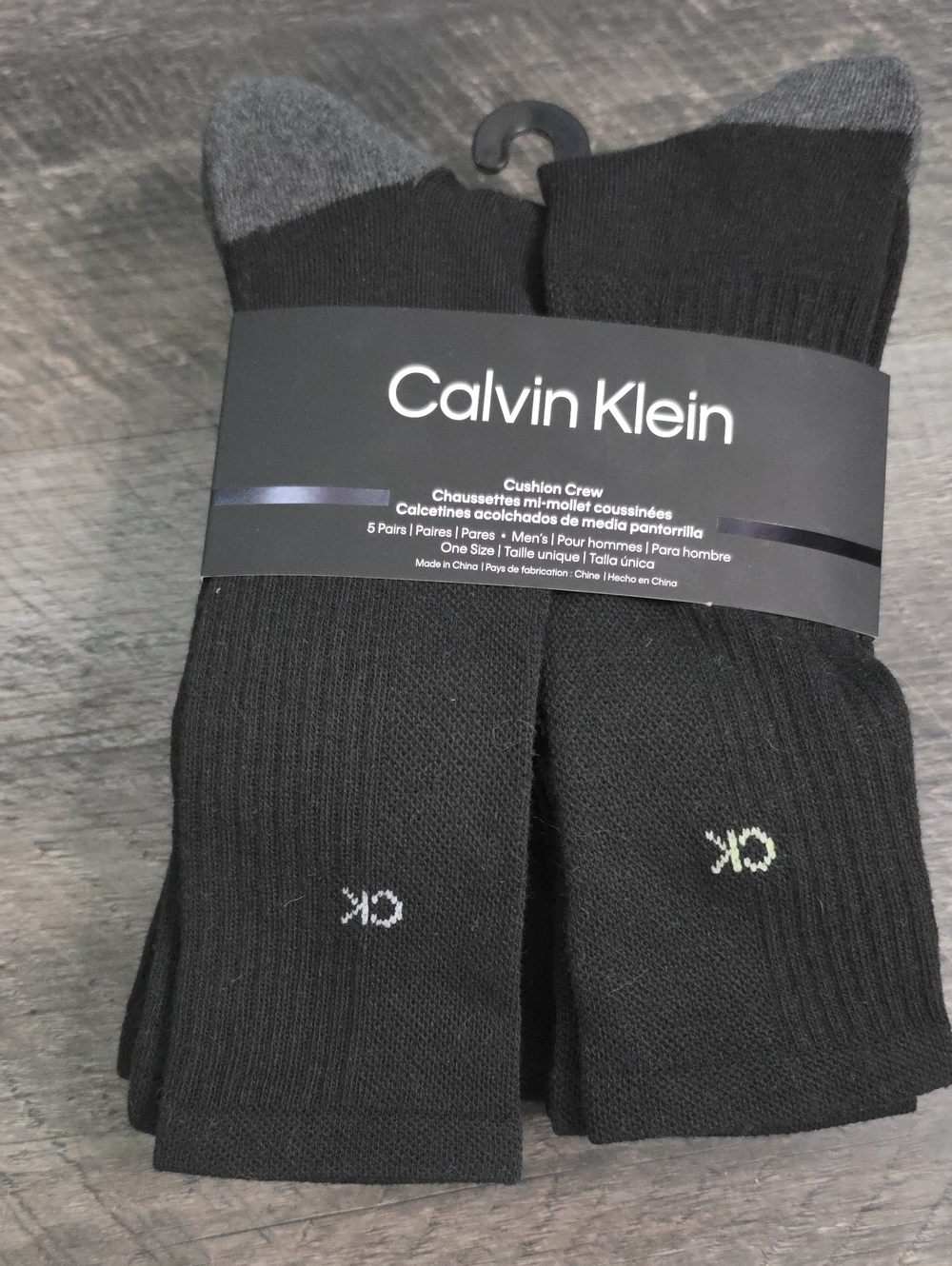 Calvin Klein Black and Gray Cushion Crew Socks - 5 Pack